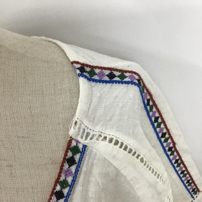ザラティーアールエフ ZARA TRF ワンピース ロングスカート 7521 301 712 七分袖 前開き L 刺繍 白 / ホワイト /  レディース USED 古着 中古 10104838