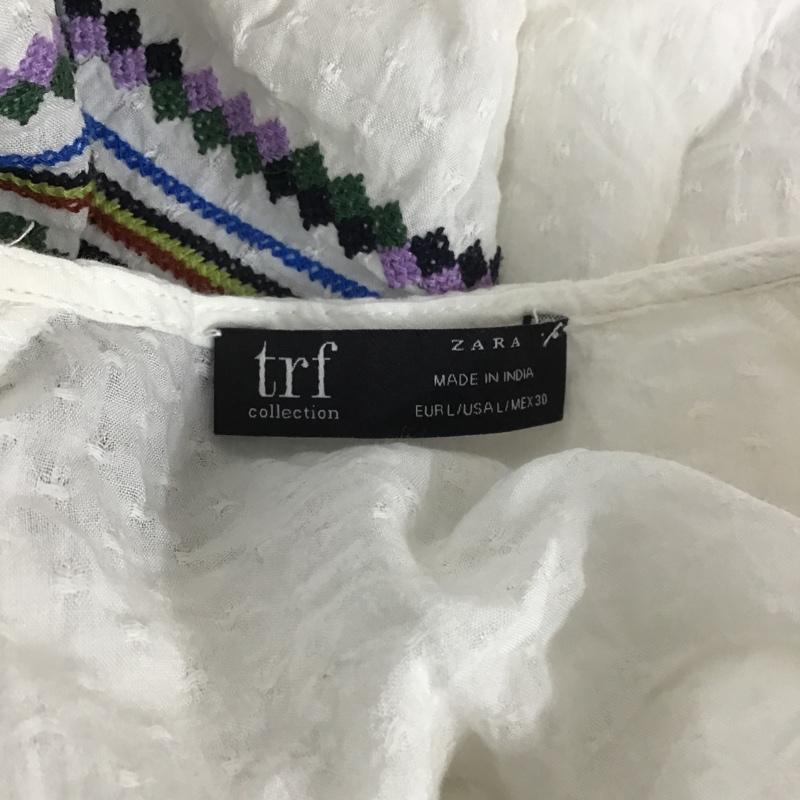 ザラティーアールエフ ZARA TRF ワンピース ロングスカート 7521 301 712 七分袖 前開き L 刺繍 白 / ホワイト /  レディース USED 古着 中古 10104838