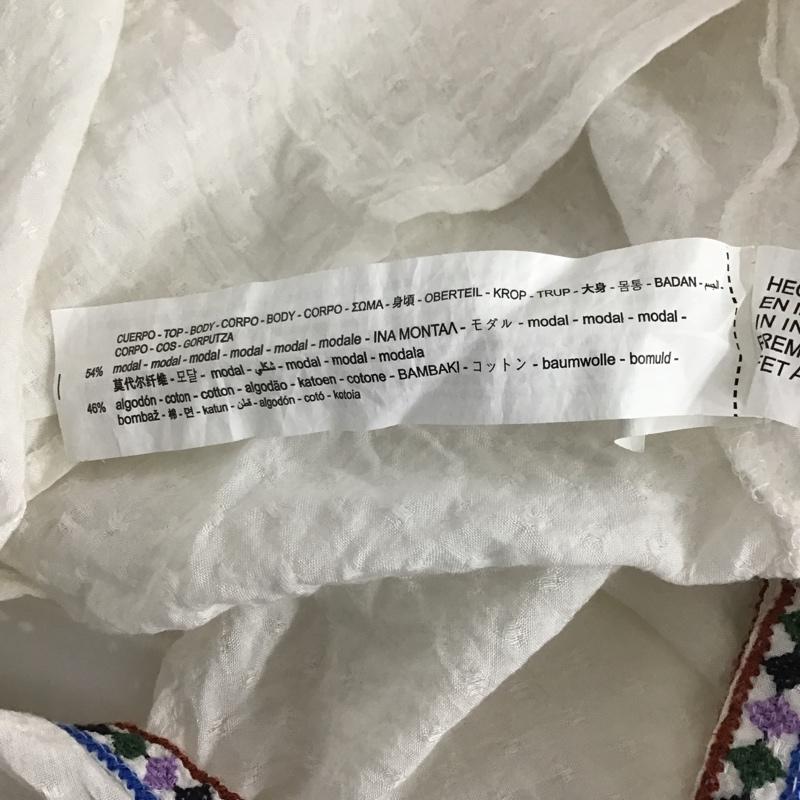 ザラティーアールエフ ZARA TRF ワンピース ロングスカート 7521 301 712 七分袖 前開き L 刺繍 白 / ホワイト /  レディース USED 古着 中古 10104838