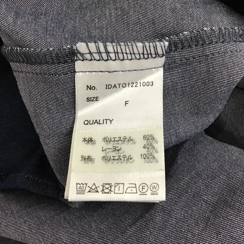 イデム idem ワンピース ロングスカート chambray × flower one piece シャンブレー切替シャツワンピース FREE 花柄 紺 / ネイビー /  レディース USED 古着 中古 10104846