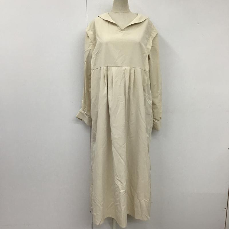 イデム idem ワンピース ロングスカート セーラーカラー 長袖 FREE 無地 ベージュ / ベージュ /  レディース USED 古着 中古 10104849