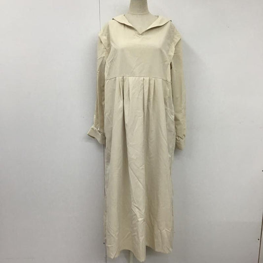 イデム idem ワンピース ロングスカート セーラーカラー 長袖 FREE 無地 ベージュ / ベージュ /  レディース USED 古着 中古 10104849