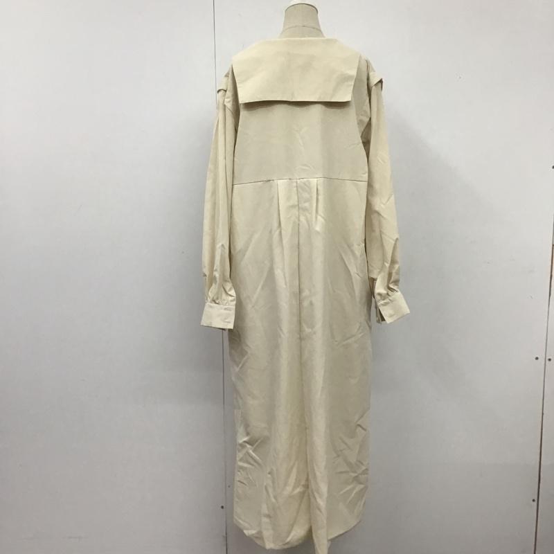 イデム idem ワンピース ロングスカート セーラーカラー 長袖 FREE 無地 ベージュ / ベージュ /  レディース USED 古着 中古 10104849