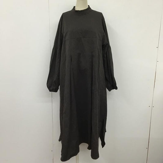 イデム idem ワンピース ロングスカート IDMFI1121002 jacquard vest layered onepiece 長袖スタンドカラー FREE 無地 チャコールグレー / チャコールグレー /  レディース USED 古着 中古 10104851
