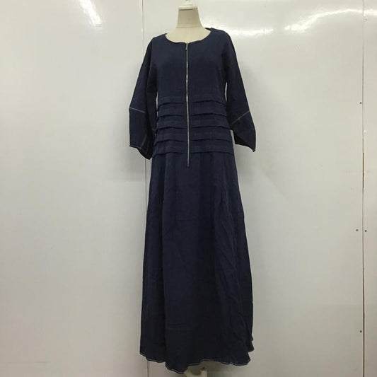レイミー LAYMEE ワンピース ロングスカート ノーカラー 七分袖 FREE 無地 インディゴ / インディゴ /  レディース USED 古着 中古 10104859
