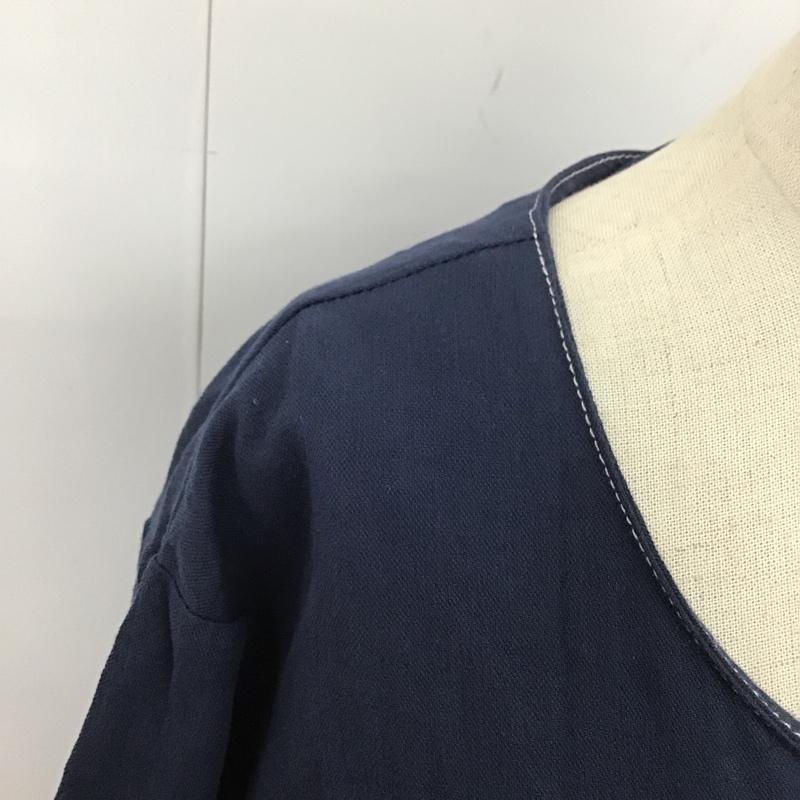 レイミー LAYMEE ワンピース ロングスカート ノーカラー 七分袖 FREE 無地 インディゴ / インディゴ /  レディース USED 古着 中古 10104859