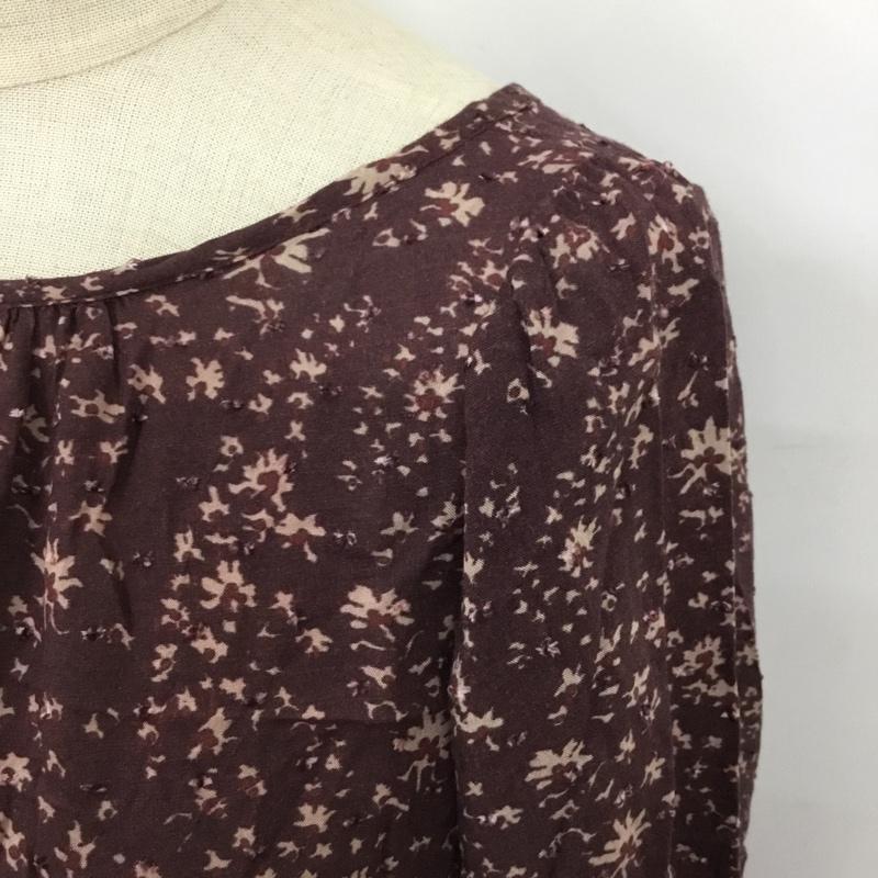 シップス SHIPS ワンピース ロングスカート 724-55-0031 フラワー シャーリング ワンピース any FREE 花柄 えんじ / ワインレッド /  レディース USED 古着 中古 10104863