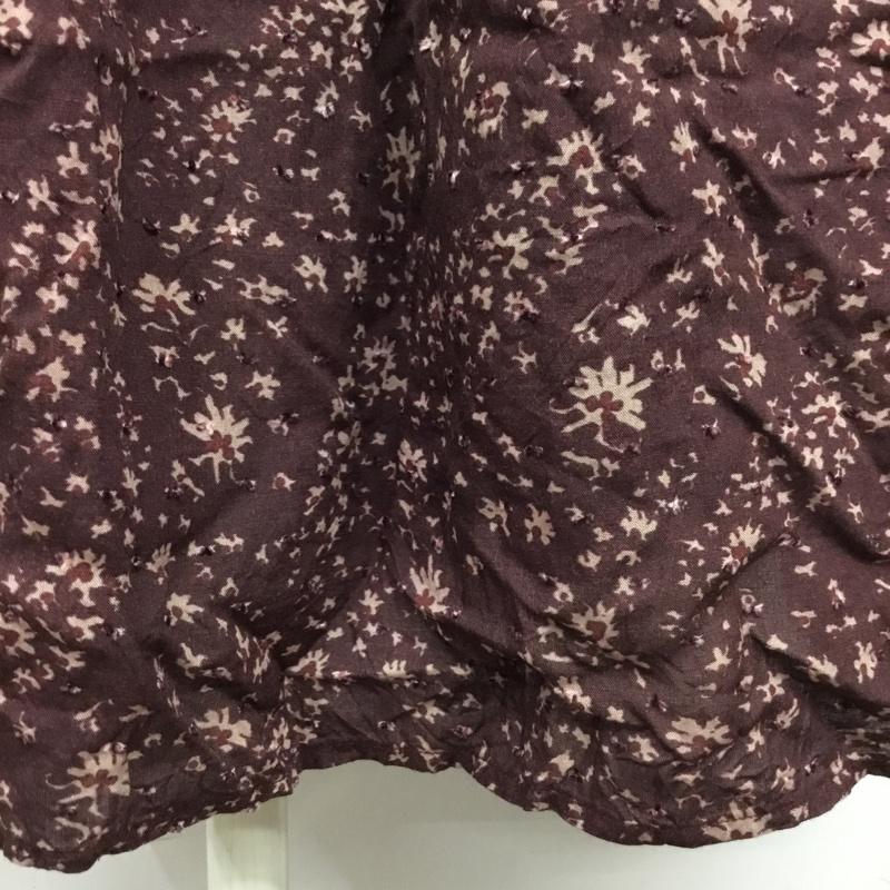 シップス SHIPS ワンピース ロングスカート 724-55-0031 フラワー シャーリング ワンピース any FREE 花柄 えんじ / ワインレッド /  レディース USED 古着 中古 10104863