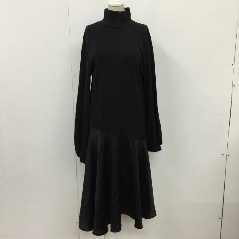 ザラ ZARA ワンピース ロングスカート 5580 642 800 コンビーネーションドレス モックネック M 無地 黒 / ブラック /  レディース USED 古着 中古 10104868