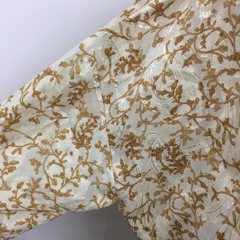 ケービーエフ KBF ワンピース ロングスカート KB87-26D120 2WAY 前後着 ペイズリー 長袖 ティアード 総柄 茶 / ブラウン / X アイボリー / アイボリー /  レディース USED 古着 中古 10104876