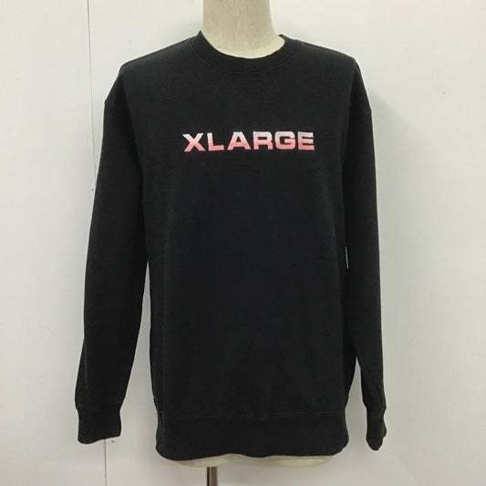エクストララージ XLARGE トレーナー 長袖 長袖スウェット 長袖トレーナー リブカットソー 長袖カットソー 刺繍トレーナー M ロゴ、文字 黒 / ブラック /  メンズ USED 古着 中古 10104886