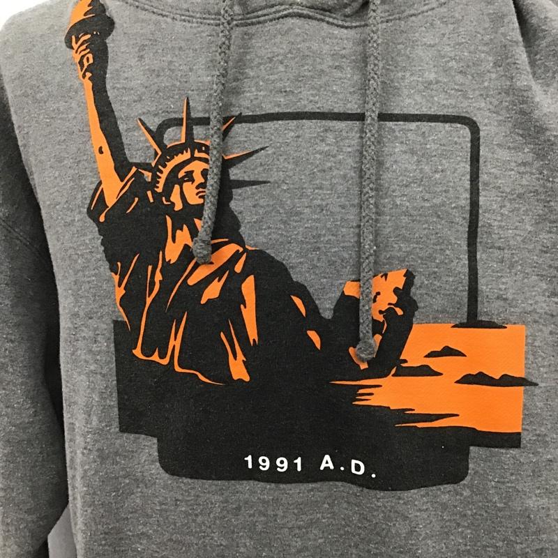 エクストララージ XLARGE パーカー 長袖 L プリント 灰 / グレー /  メンズ USED 古着 中古 10104896