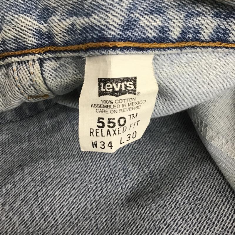 リーバイストラウスアンドコー Levi Strauss & co. パンツ デニム、ジーンズ 550 デニムパンツ ストレートパンツ ワイドパンツ カジュアルパンツ 34 無地 水色 / ライトブルー /  メンズ USED 古着 中古 10104898
