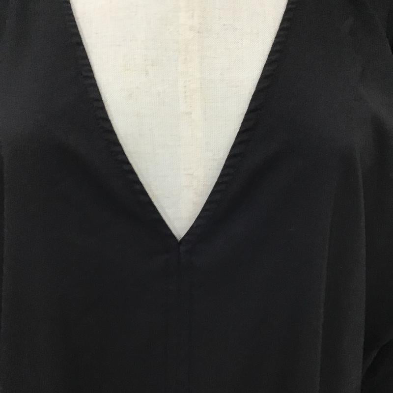 ザラ ZARA ワンピース ロングスカート 半袖ワンピース ロングワンピース Vネック フレアスカート XS 無地 黒 / ブラック /  レディース USED 古着 中古 10104906
