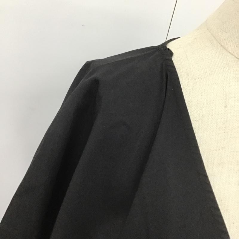 ザラ ZARA ワンピース ロングスカート 半袖ワンピース ロングワンピース Vネック フレアスカート XS 無地 黒 / ブラック /  レディース USED 古着 中古 10104906