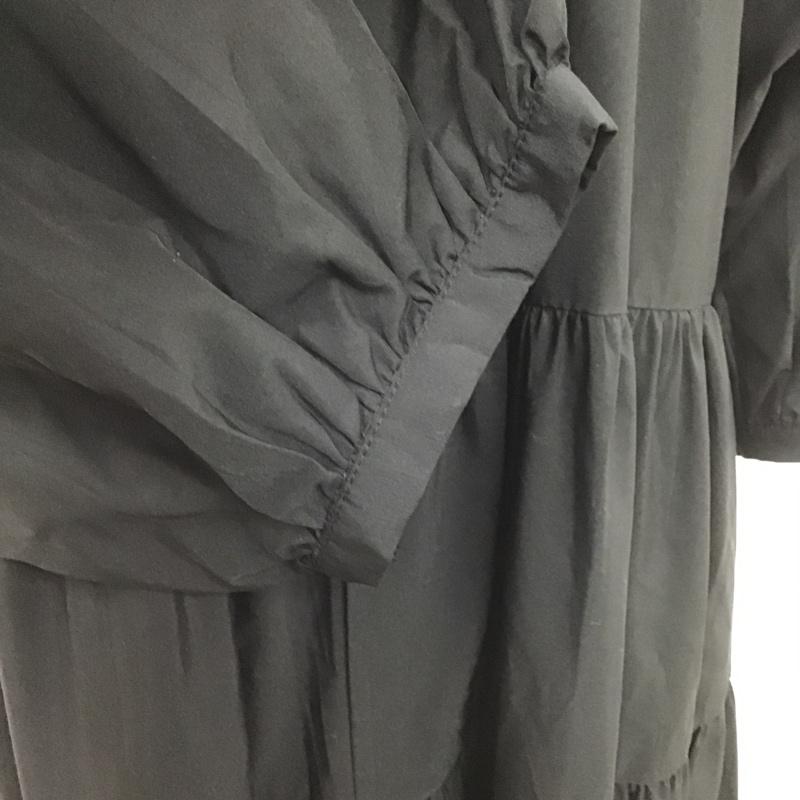 ザラ ZARA ワンピース ロングスカート 半袖ワンピース ロングワンピース Vネック フレアスカート XS 無地 黒 / ブラック /  レディース USED 古着 中古 10104906