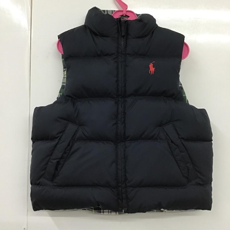 ポロバイラルフローレン Polo by RALPH LAUREN ベスト ベスト ダウンベスト ノースリーブカットソー ジップアップジャケット 100cm ロゴ、文字 紺 / ネイビー /  ボーイズ USED 古着 中古 10104909