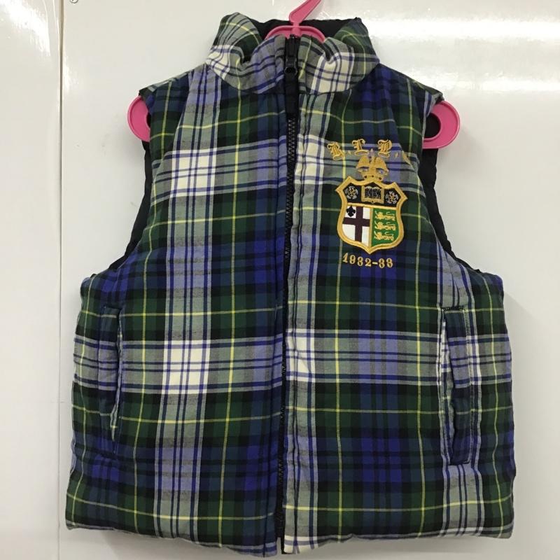 ポロバイラルフローレン Polo by RALPH LAUREN ベスト ベスト ダウンベスト ノースリーブカットソー ジップアップジャケット 100cm ロゴ、文字 紺 / ネイビー /  ボーイズ USED 古着 中古 10104909