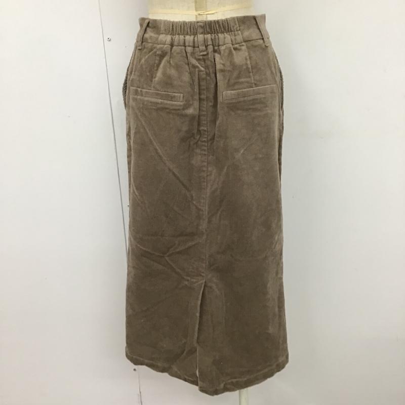 ローリーズファーム LOWRYS FARM スカート ロングスカート LF520046AD ライスコーデュロイスカート バックスリット タイトスカート M 無地 茶 / ブラウン /  レディース USED 古着 中古 10104915