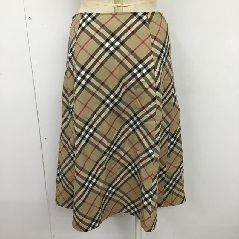 バーバリーブルーレーベル BURBERRY BLUE LABEL スカート ひざ丈スカート FX524-131 ノバチェック フレアスカート 36 36 チェック ベージュ / ベージュ / X 黒 / ブラック / X 白 / ホワイト / X 赤 / レッド /  レディース USED 古着 中古 10104916