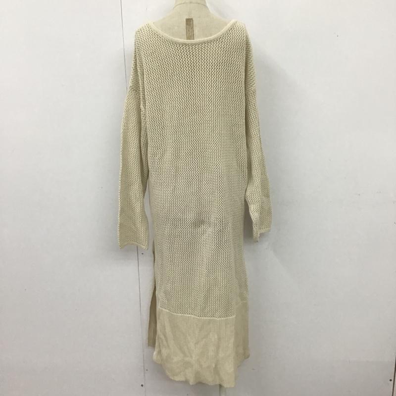 リエディ Re:EDIT ワンピース ロングスカート 162521 メッシュワンピース 長袖 サイドスリット M 無地 アイボリー / アイボリー /  レディース USED 古着 中古 10104922