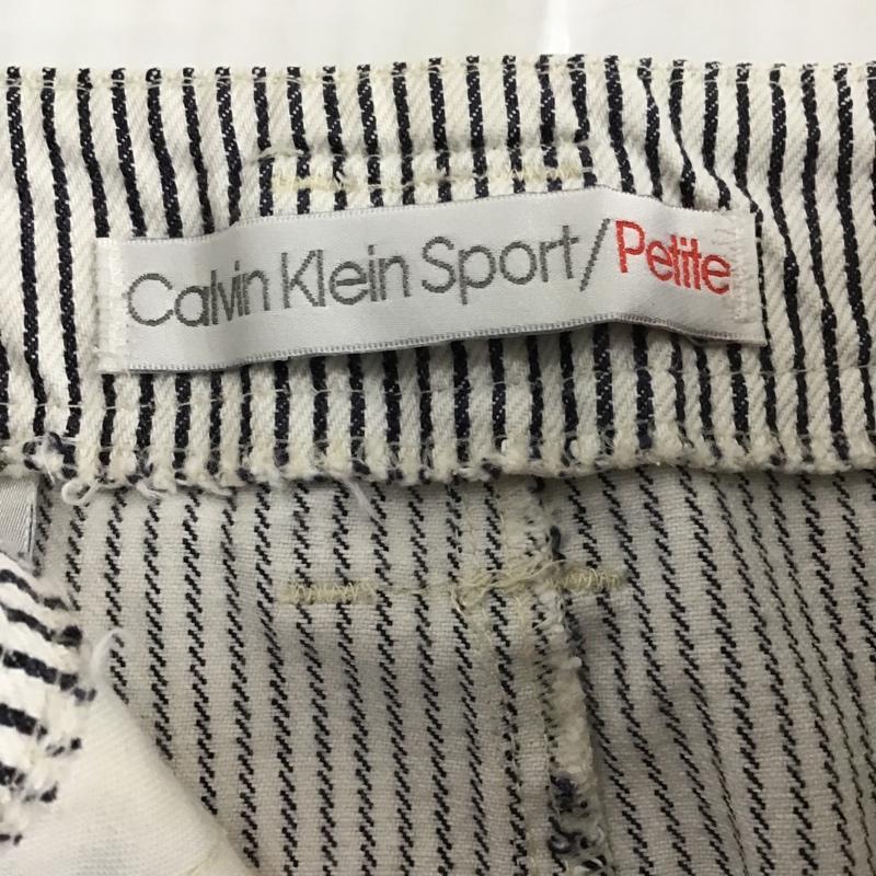 カルバン・クライン Calvin Klein スカート ひざ丈スカート 126785 sport petite ヒッコリー 8 ストライプ 白 / ホワイト / X 紺 / ネイビー /  レディース USED 古着 中古 10104941