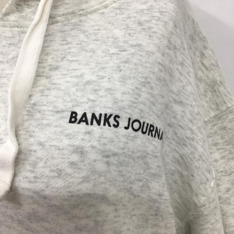 バンクスジャーナル BANKS JOURNAL パーカー 長袖 長袖パーカー フード付きパーカー プリントスウェット トレーナー M ロゴ、文字 灰 / グレー /  レディース USED 古着 中古 10104943