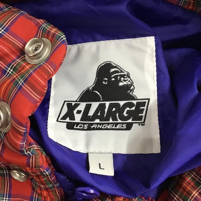 エクストララージ XLARGE ジャケット、上着 ジャケット、ブレザー 0184506 中綿ジャケット L チェック 赤 / レッド / X 白 / ホワイト / X 黒 / ブラック / X 青 / ブルー / X 黄 / イエロー / X 緑 / グリーン /  メンズ USED 古着 中古 10104944