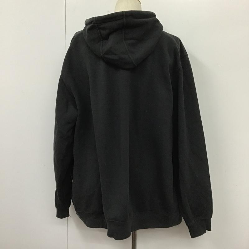 カーハート Carhartt パーカー 長袖 K121 BLK MIDWEIGHT PO HOODIE プルオーバー 裏起毛 2XL ロゴ、文字 黒 / ブラック /  メンズ USED 古着 中古 10104958