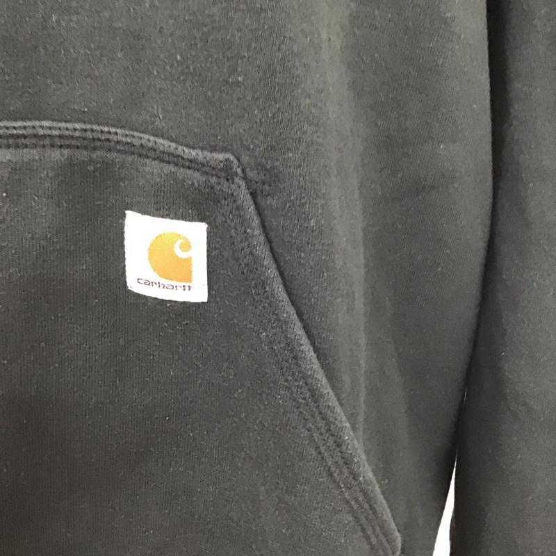 カーハート Carhartt パーカー 長袖 K121 BLK MIDWEIGHT PO HOODIE プルオーバー 裏起毛 2XL ロゴ、文字 黒 / ブラック /  メンズ USED 古着 中古 10104958