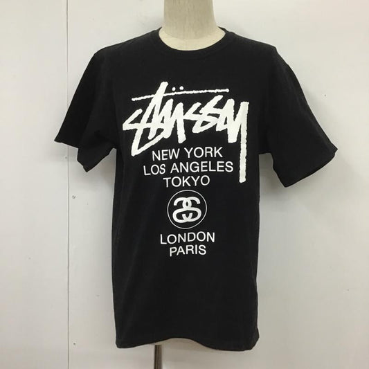 ステューシー STUSSY Tシャツ 半袖 ワールド ツアー クルーネック バックプリント M ロゴ、文字 黒 / ブラック /  メンズ USED 古着 中古 10104969