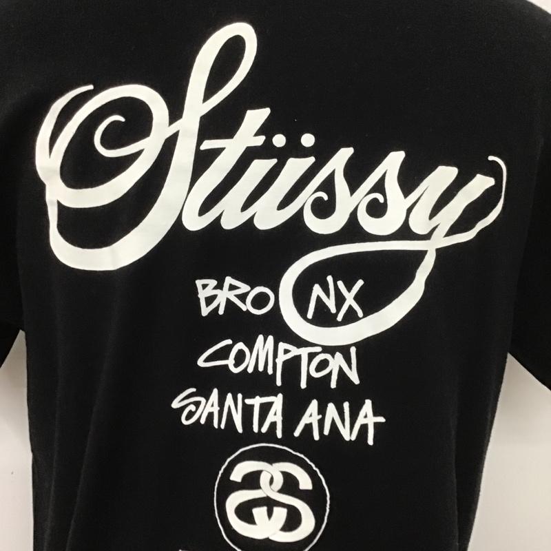 ステューシー STUSSY Tシャツ 半袖 ワールド ツアー クルーネック バックプリント M ロゴ、文字 黒 / ブラック /  メンズ USED 古着 中古 10104969