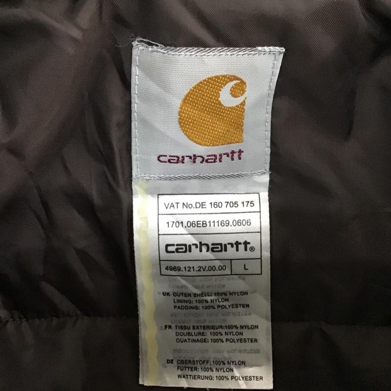 カーハート Carhartt ジャケット、上着 ジャンパー、ブルゾン ジップアップジャケット アウター カラージャケット L ロゴ、文字 茶 / ブラウン /  メンズ USED 古着 中古 10104972