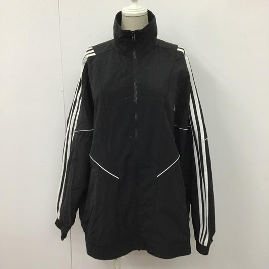 アディダス adidas ジャケット、上着 ジャケット、ブレザー FT1739 adidas×MOUSSY コラボ ナイロンジャケット ジップアップジャケット S ロゴ、文字 黒 / ブラック /  レディース USED 古着 中古 10104995