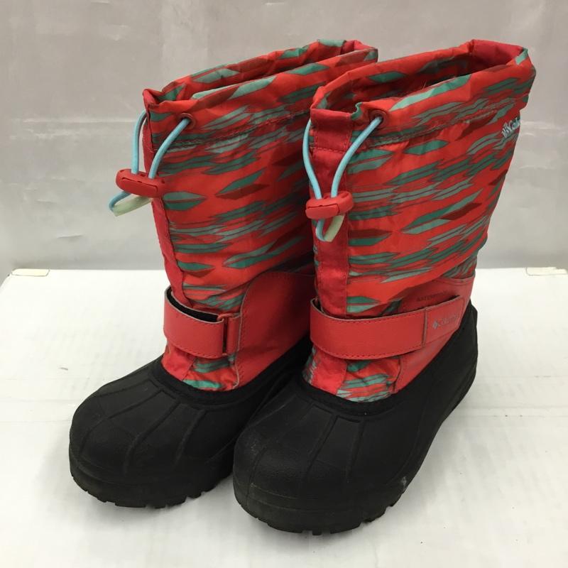 コロンビア Columbia シューズ シューズ BY1325-653 スノーブーツ ウィンターブーツ キッズ 19cm ライナー付き 防水 19.0cm ロゴ、文字 赤 / レッド / X 薄緑 / ライトグリーン / X 黒 / ブラック /  ガールズ USED 古着 中古 10105002