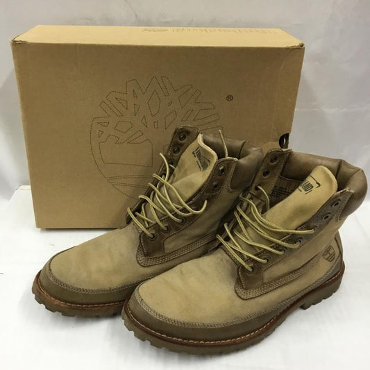 ティンバーランド Timberland ブーツ ショートブーツ 96572 Earthkeepers レースアップ 8.5W 箱有 US：8.5 ワンポイント ベージュ / ベージュ /  メンズ USED 古着 中古 10105004
