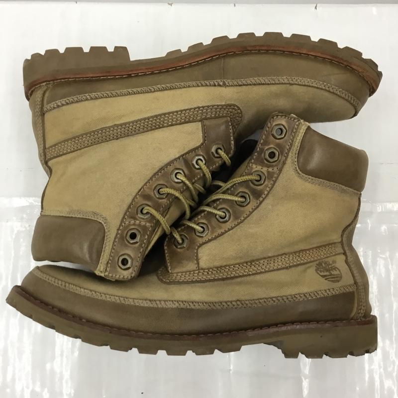 ティンバーランド Timberland ブーツ ショートブーツ 96572 Earthkeepers レースアップ 8.5W 箱有 US：8.5 ワンポイント ベージュ / ベージュ /  メンズ USED 古着 中古 10105004