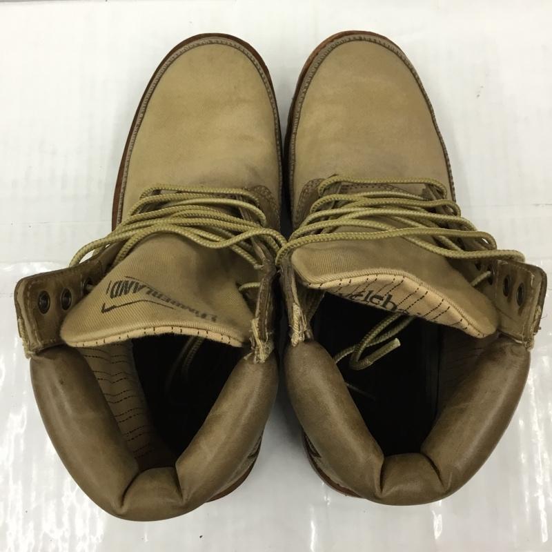 ティンバーランド Timberland ブーツ ショートブーツ 96572 Earthkeepers レースアップ 8.5W 箱有 US：8.5 ワンポイント ベージュ / ベージュ /  メンズ USED 古着 中古 10105004