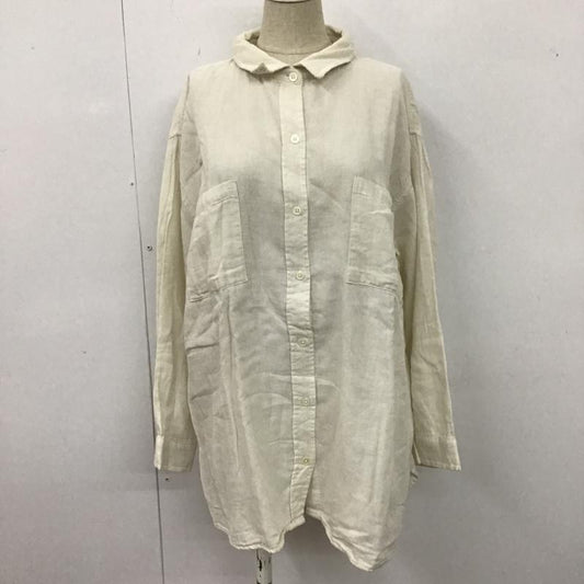 スタディオクリップ studio CLIP シャツ、ブラウス 長袖 SK199018-1 ガーゼシャツ 長袖シャツ カラーカジュアルシャツ L 無地 白 / ホワイト /  レディース USED 古着 中古 10105019
