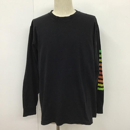 アンディフィーテッド UNDEFEATED カットソー 長袖 190077001013 長袖Tシャツ クルーネックカットソー プリント長袖カットソー M ロゴ、文字 黒 / ブラック /  メンズ USED 古着 中古 10105021