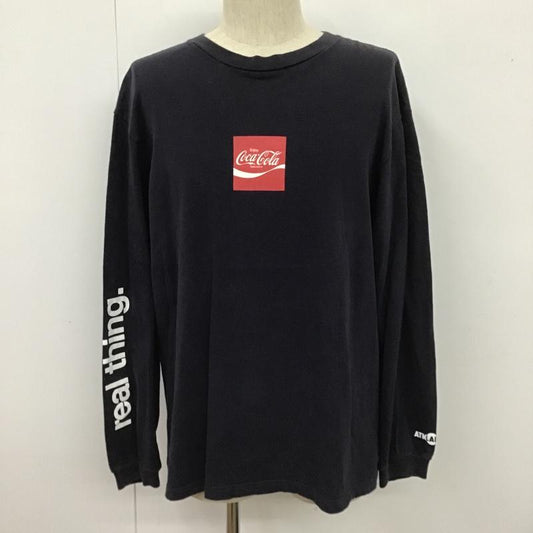 アトモス atmos カットソー 長袖 長袖カットソー クルーネックカットソー ロングスリーブカットソー プリントTシャツ XL プリント 紺 / ネイビー /  メンズ USED 古着 中古 10105023