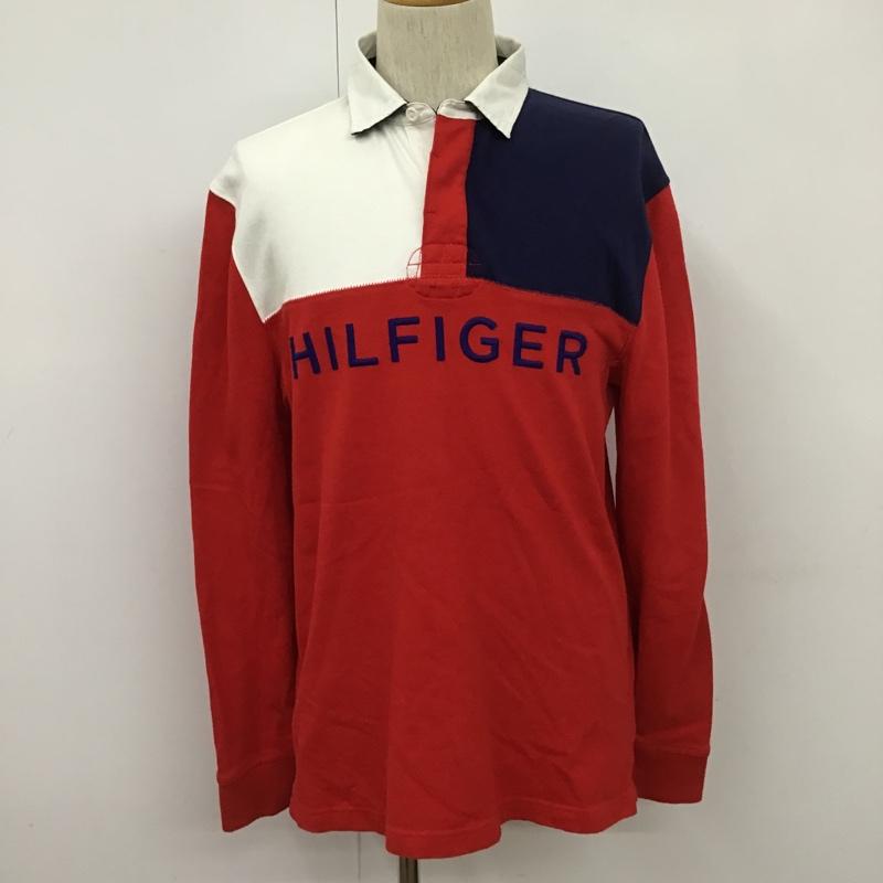 トミーヒルフィガー TOMMY HILFIGER カットソー 長袖 長袖カットソー カラーネックカットソー ロングスリーブカットソー 長袖ポロシャツ M ロゴ、文字 白 / ホワイト / X 赤 / レッド / X 紺 / ネイビー /  メンズ USED 古着 中古 10105026