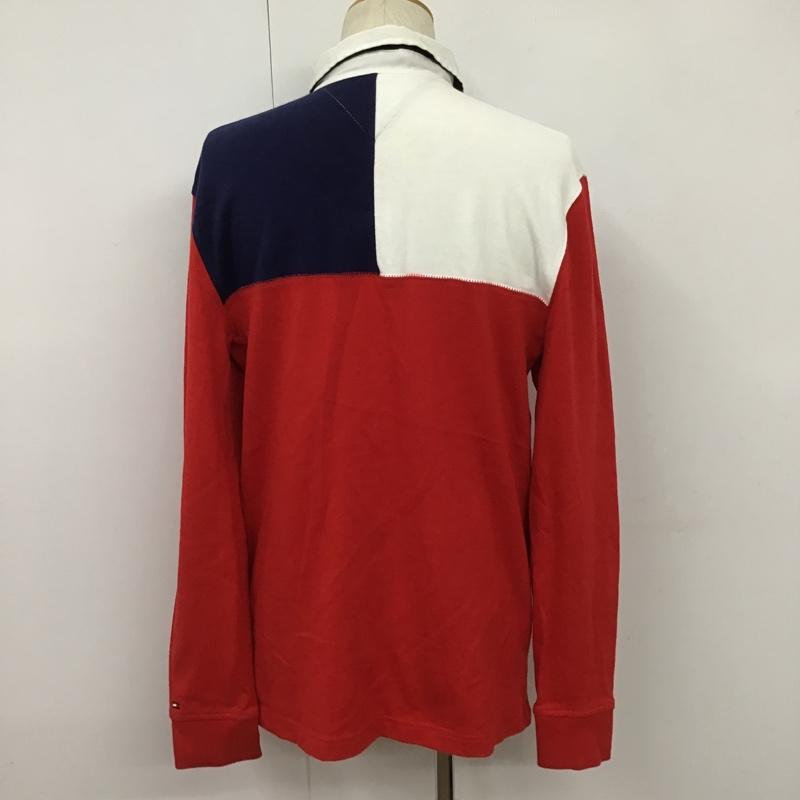 トミーヒルフィガー TOMMY HILFIGER カットソー 長袖 長袖カットソー カラーネックカットソー ロングスリーブカットソー 長袖ポロシャツ M ロゴ、文字 白 / ホワイト / X 赤 / レッド / X 紺 / ネイビー /  メンズ USED 古着 中古 10105026