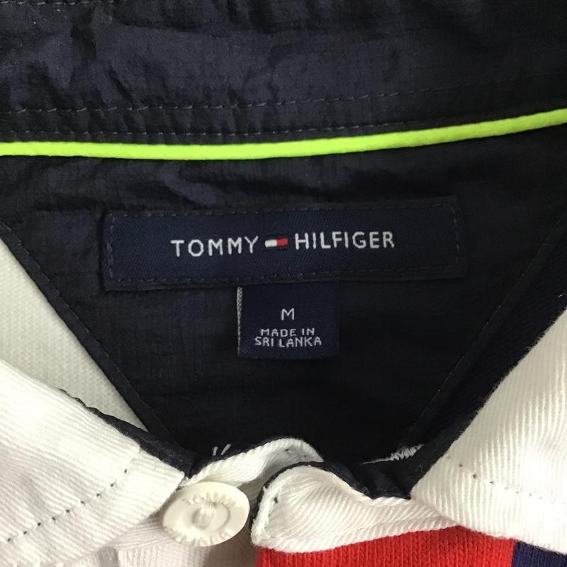 トミーヒルフィガー TOMMY HILFIGER カットソー 長袖 長袖カットソー カラーネックカットソー ロングスリーブカットソー 長袖ポロシャツ M ロゴ、文字 白 / ホワイト / X 赤 / レッド / X 紺 / ネイビー /  メンズ USED 古着 中古 10105026