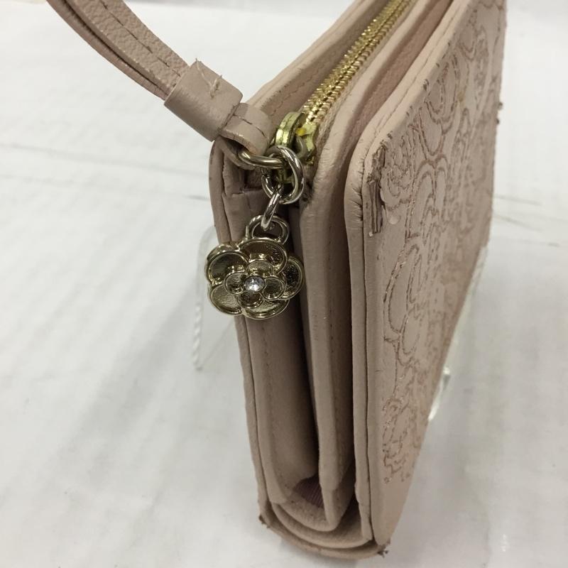 クレイサス CLATHAS 財布 二つ折り 187617 トゥインキー 箱有 刺繍 桃 / ピンク /  レディース USED 古着 中古 10105052