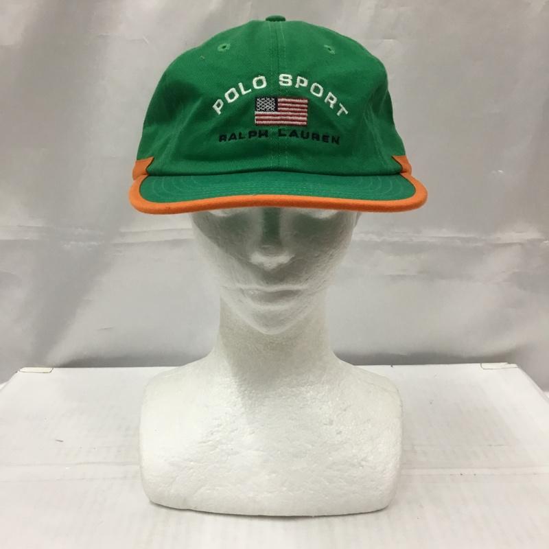 ポロスポーツラルフローレン POLOSPORT 帽子 キャップ コットン 刺繍 ロゴ、文字 橙 / オレンジ / X 緑 / グリーン /  メンズ USED 古着 中古 10105061