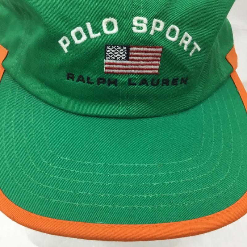 ポロスポーツラルフローレン POLOSPORT 帽子 キャップ コットン 刺繍 ロゴ、文字 橙 / オレンジ / X 緑 / グリーン /  メンズ USED 古着 中古 10105061