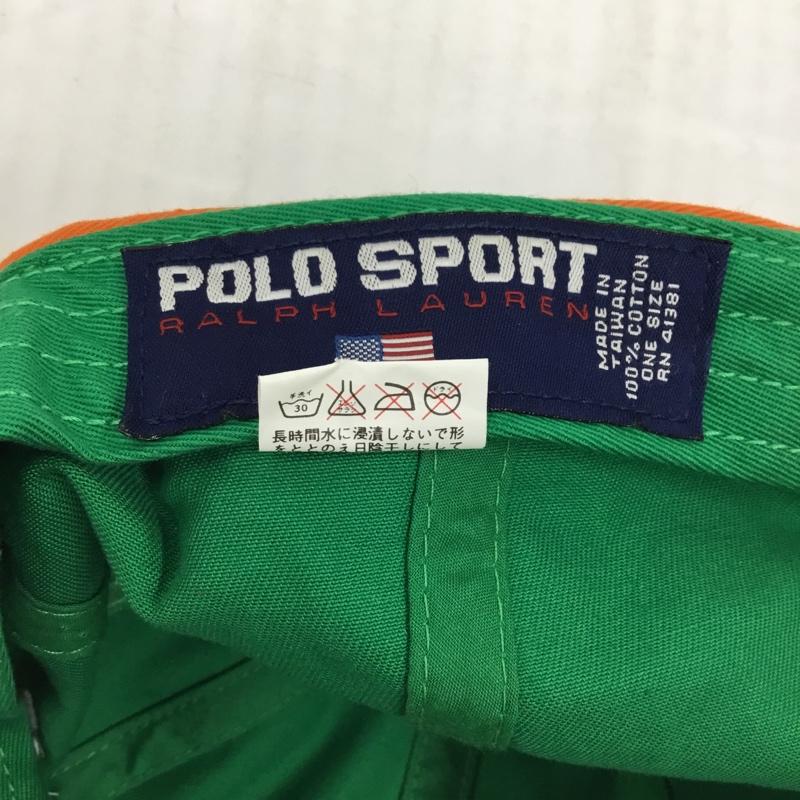 ポロスポーツラルフローレン POLOSPORT 帽子 キャップ コットン 刺繍 ロゴ、文字 橙 / オレンジ / X 緑 / グリーン /  メンズ USED 古着 中古 10105061