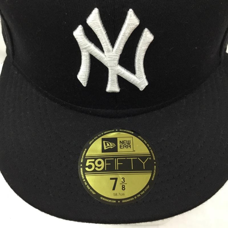 ニューエラ NEW ERA 帽子 キャップ NY ニューヨーク ヤンキース 59FIFTY ロゴ、文字 黒 / ブラック /  メンズ USED 古着 中古 10105064