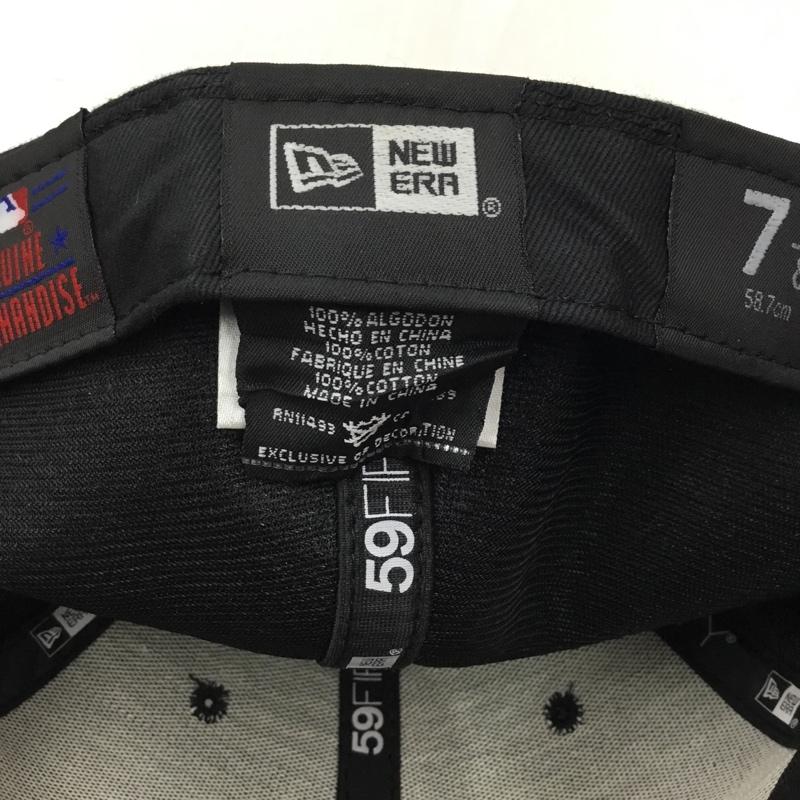 ニューエラ NEW ERA 帽子 キャップ NY ニューヨーク ヤンキース 59FIFTY ロゴ、文字 黒 / ブラック /  メンズ USED 古着 中古 10105064